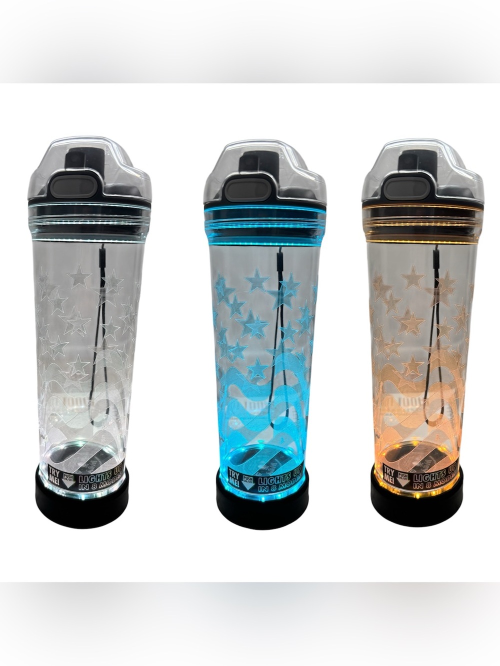 NWOT Igloo Yew Stuff POP Lights Water Bottle - Star & Wave Design